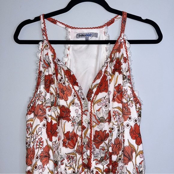 Bailey Blue Boho Floral Romper Large - Picture 2 of 7